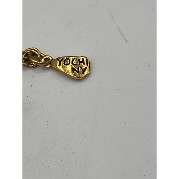 Yochi NY Signed Red Blue Starfish Faux Coral Turquoise Glass Statement Necklace - Picture 7 of 10